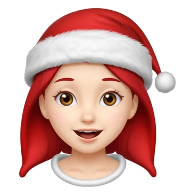 holiday girl mood wearing santa hat sticker