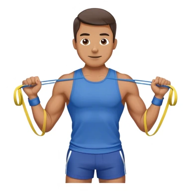 fit man with blue shorts resistance bands exercises sticker