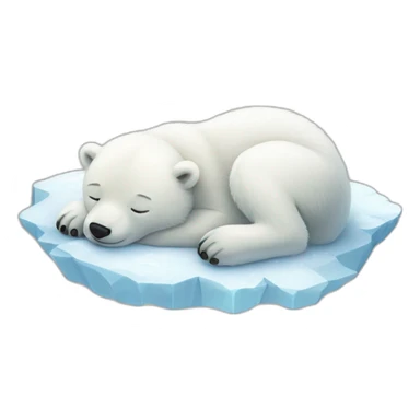 Baby polar bear sleeping landscape sticker