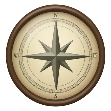 compass pointing east sticker