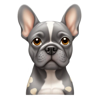 Grey Frenchie with tan spots, one ear floppy sticker
