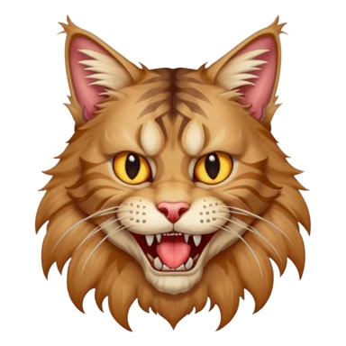 Realizza un gatto di razza maine coon con denti affilatissimi e cattivissimo sticker
