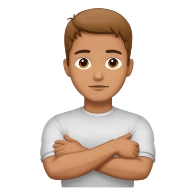 Man with crossed arms and hands on neck sticker