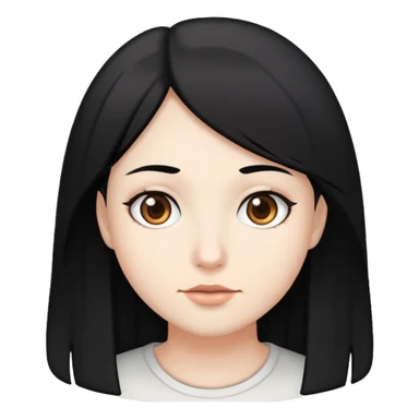 Peli negra, blanca, ojos marrones  sticker