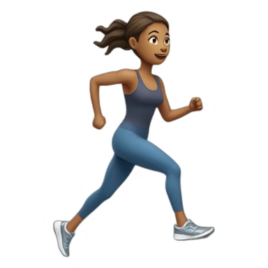 running white skin woman  sticker