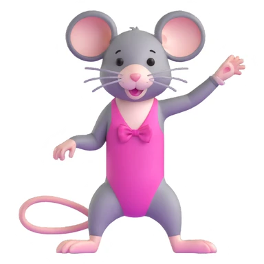rat with a pink bow wearing a gymnastics leotard sticker