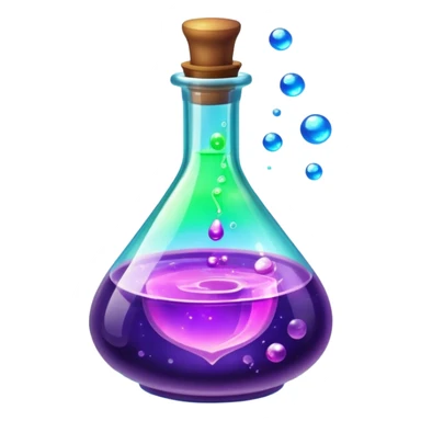 Floating potion bottle with glowing liquid sticker