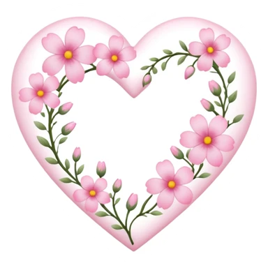 Emoji white heart with pink flowers sticker