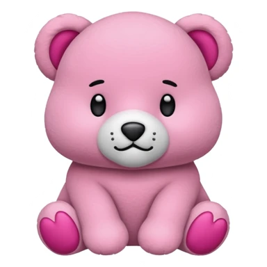 Peluche con lazito rosa sticker