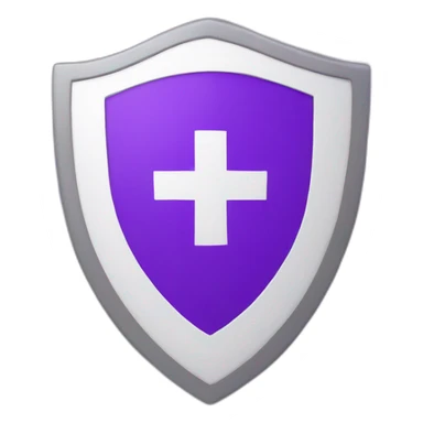 purple shield with a white plus symbol  sticker