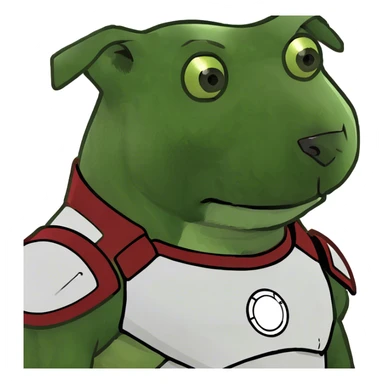 Dog with ironman armor on ￼  sticker