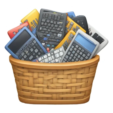 a basket full of keyboards sticker