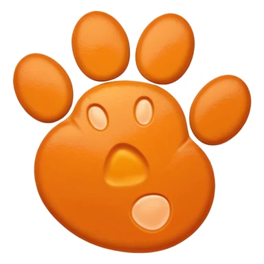 a light pastel orange pawprint sticker