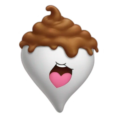 Cartoon poop in shape of heart sticker
