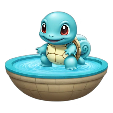 Squirtle with Fountain sticker
