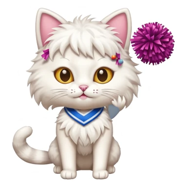 cheerleading cat with pom pom sticker