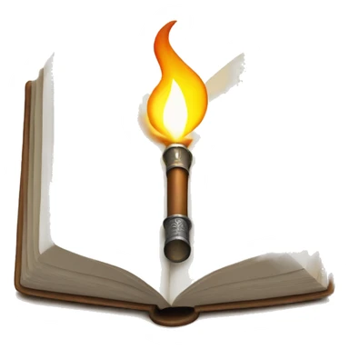 Open Book with a torch in the center sticker