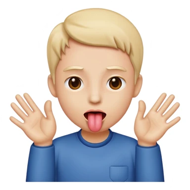 tongue sticking out with hands to the side sticker