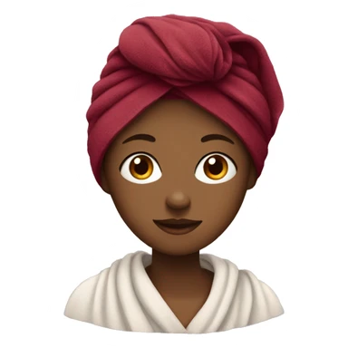girl with a burgundy towel on her head sticker
