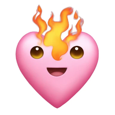 baby pink flaming heart  sticker