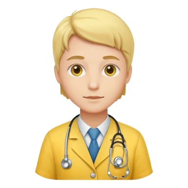 doctor with yellow uniform sticker