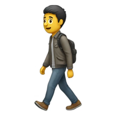 Pedestrian funny emoji sticker