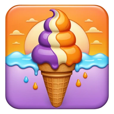 icecream sunset colors Lila and orange sticker