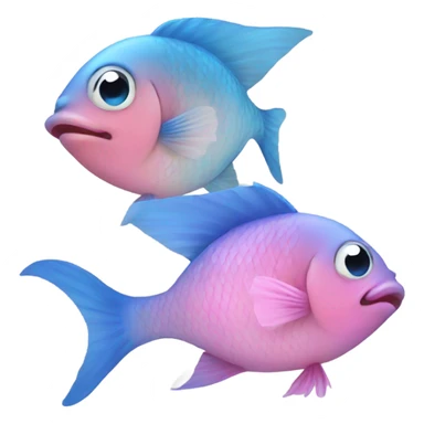 Bleu and Pink fish sticker