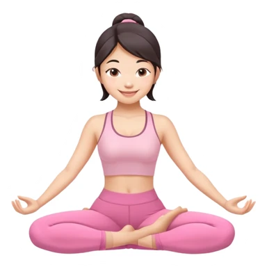 asian yoga girl light pink clothes  sticker
