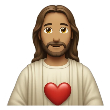 Jesus shows the heart sticker