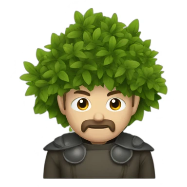 medieval evil spy hiding behind bush sticker