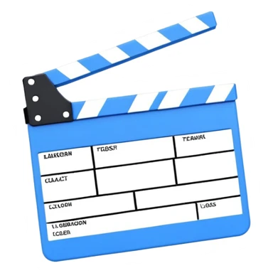 minimalist blue and white film clapperboard, geometric shapes only sticker