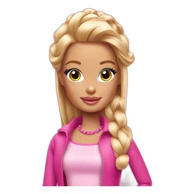 barbie wearing pink  sticker