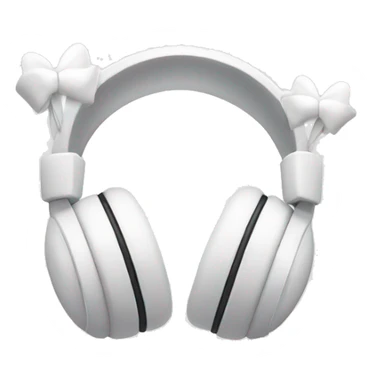 White headphones with bows sticker