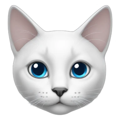 White cat with gray nose and gray ears, blue eyes sticker