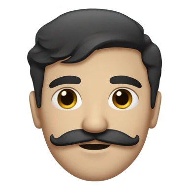 dark hair dark eye man with mustache  sticker