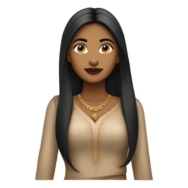 beautiful indian woman with dark brown eyes, very long straight hair and nice lipstick sticker