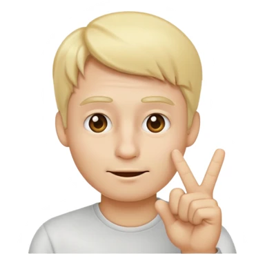 a emoji with two fingers in his nose, make him have a natural white skincolour and blonde hair sticker