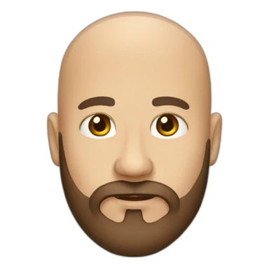 bald with long brown beard sticker