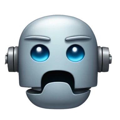 Frowny robot face sticker