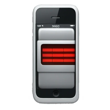 iPhone with a horizontal red bar on the screen. Add the time 99:99 at the top. sticker