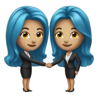 two white business women with different hair colors shaking hands sticker