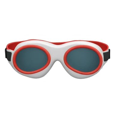 swimming goggles with red frame sticker