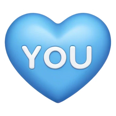 Blue heart with the words I Love You Ry in the middle  sticker