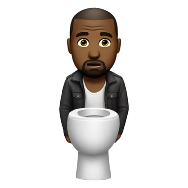 Kanye west on a toilet  sticker