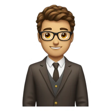 brown haired gay nerd sticker