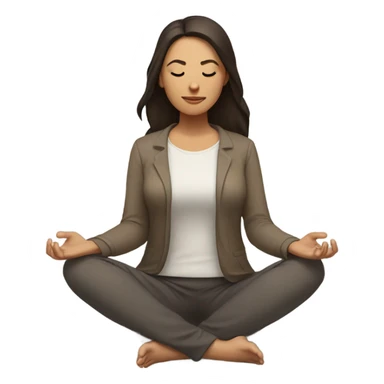 Women brunette meditating  sticker