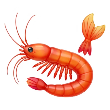 Shrimp made from candy sticker