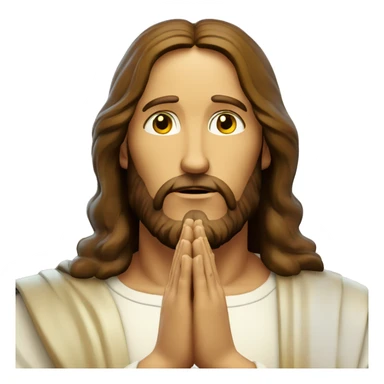 jesus christ with halo and praying hands sticker