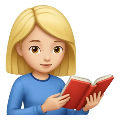A girl reading book sticker